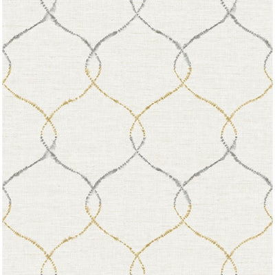 product image of sample watercolor trellis wallpaper in tan grey and ivory from the latelier de paris collection by seabrook 1 565