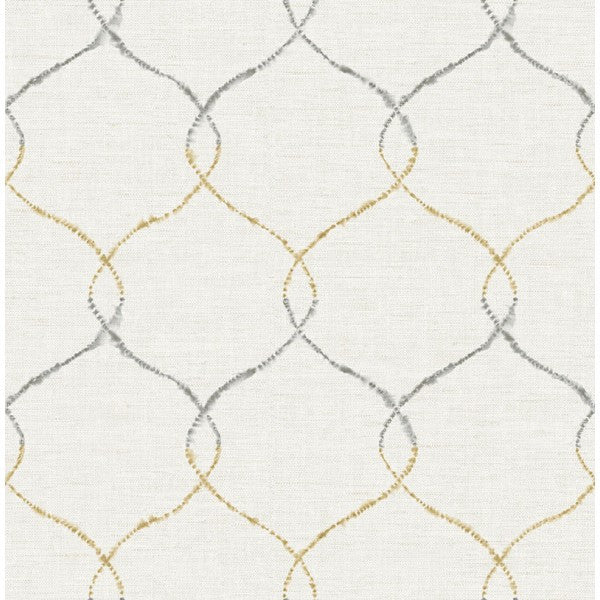 media image for sample watercolor trellis wallpaper in tan grey and ivory from the latelier de paris collection by seabrook 1 241