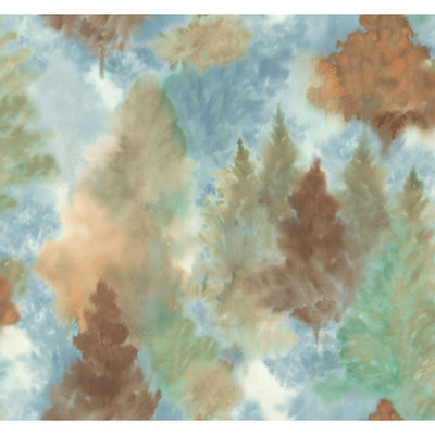 product image for Watercolor Wilds Wallpaper in Blue, Browns, and Green from the L'Atelier de Paris collection by Seabrook 60