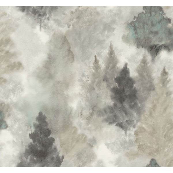 media image for Watercolor Wilds Wallpaper in Grey and Neutrals from the L& 250