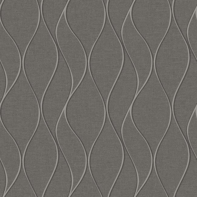 media image for Wave Ogee Peel & Stick Wallpaper in Grey by RoomMates for York Wallcoverings 251