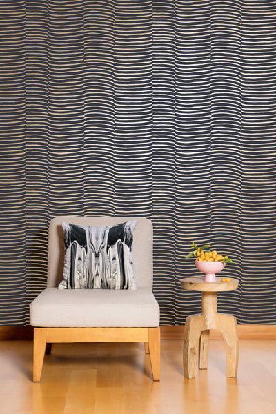 product image for Waving Wallpaper in Gold and Charcoal by Thatcher Studio 30
