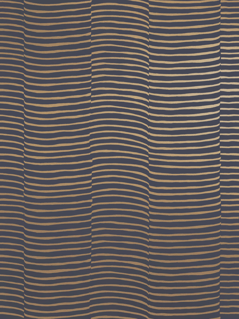 media image for Waving Wallpaper in Gold and Charcoal by Thatcher Studio 211