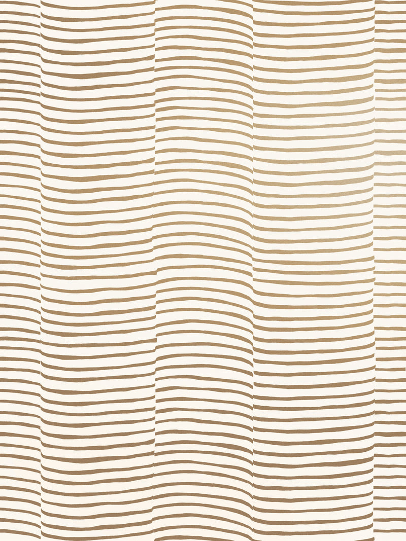 media image for Waving Wallpaper in Gold and Cream by Thatcher Studio 241