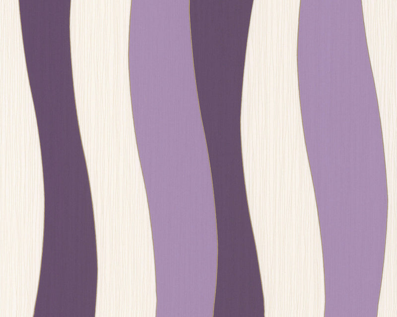 media image for sample wavy stripes wallpaper in lilac design by bd wall 1 214