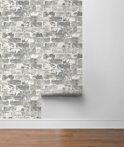 product image for Weathered Grey Brick Peel-and-Stick Wallpaper by NextWall 74