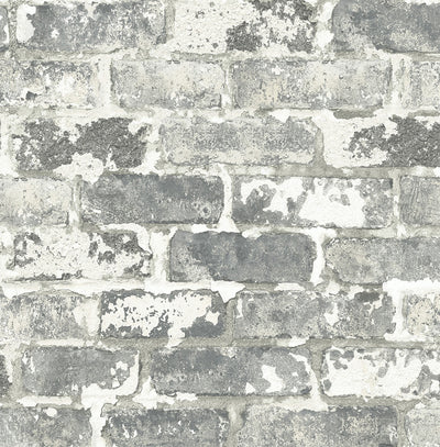 product image of sample weathered grey brick peel and stick wallpaper by nextwall 1 522