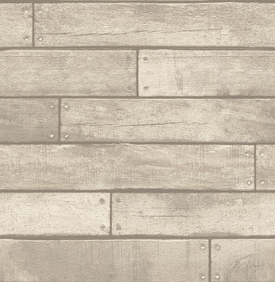 product image of Weathered Grey Nailhead Plank Wallpaper from the Essentials Collection by Brewster Home Fashions 580