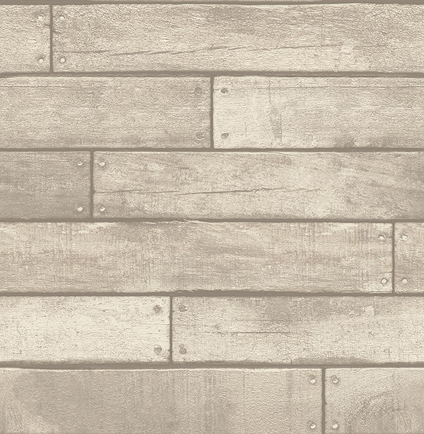 media image for Weathered Grey Nailhead Plank Wallpaper from the Essentials Collection by Brewster Home Fashions 226