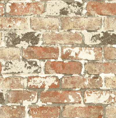 product image of sample weathered red brick peel and stick wallpaper in red by nextwall 1 571