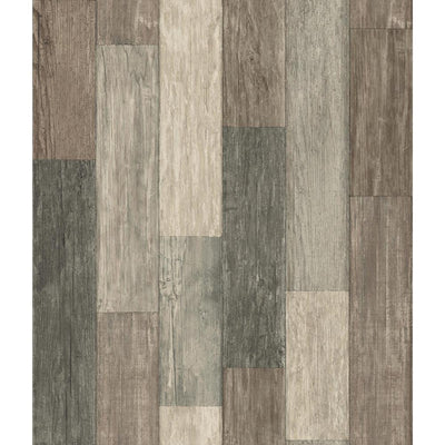 product image for Weathered Wood Plank Peel & Stick Wallpaper in Brown by RoomMates for York Wallcoverings 17