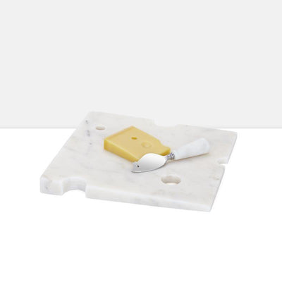product image for wedge marble cheese board with mouse knife by torre tagus 1 23