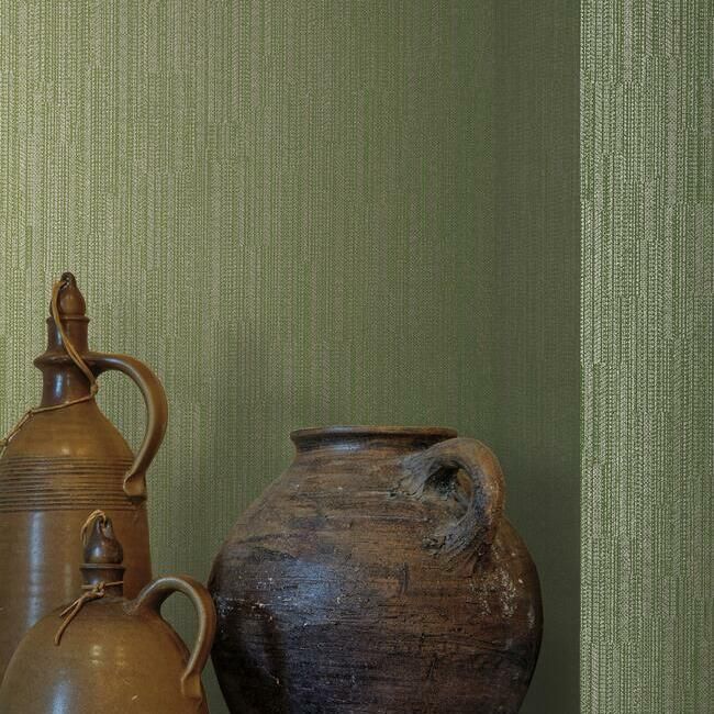 media image for Weekender Weave Wallpaper in Green from the Traveler Collection by Ronald Redding 223