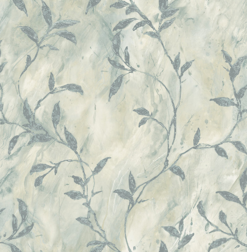 media image for Wheatstone Wallpaper in Blue and Off-White from the Metalworks Collection by Seabrook Wallcoverings 263