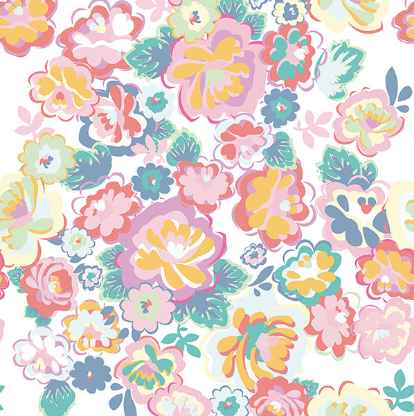 media image for White English Country Floral Dream Wall Mural by Eijffinger for Brewster Home Fashions 211