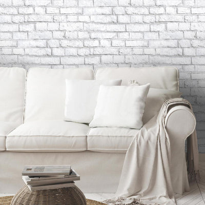 product image for Whitewash Brick Peel & Stick Wallpaper by RoomMates for York Wallcoverings 57