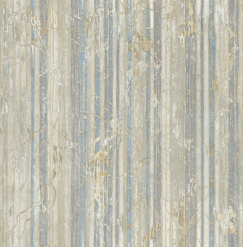 media image for Whitney Stripe Wallpaper in Blue and Neutrals from the Metalworks Collection by Seabrook Wallcoverings 253