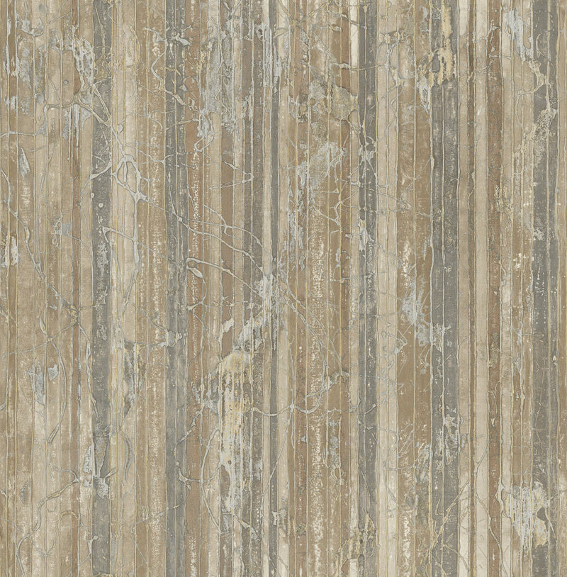 media image for Whitney Stripe Wallpaper in Tan and Ivory from the Metalworks Collection by Seabrook Wallcoverings 250