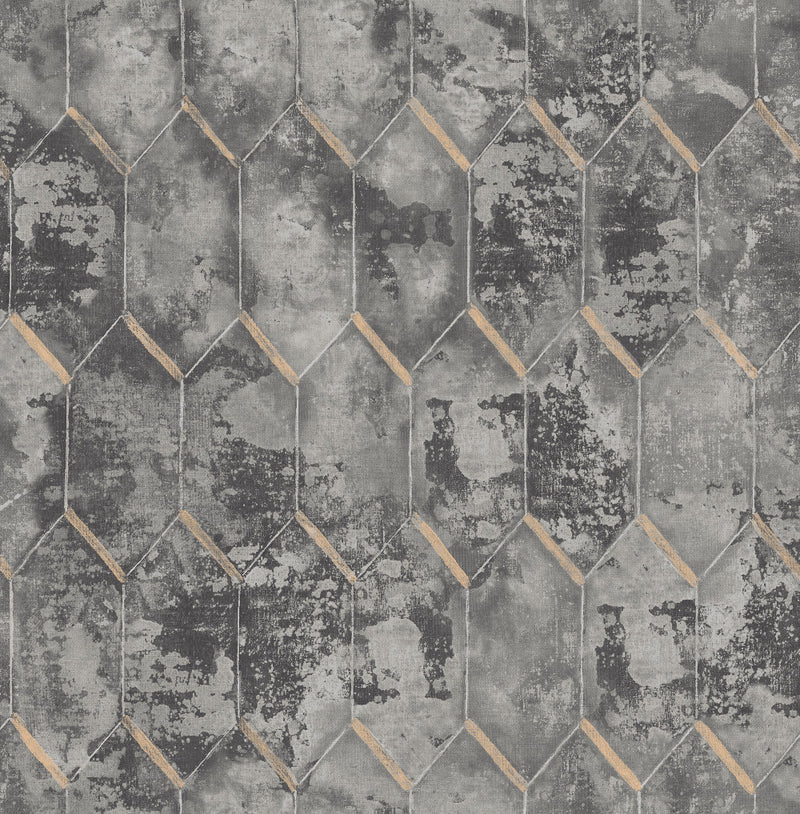 media image for Whitney Wallpaper in Grey and Gold from the Metalworks Collection by Seabrook Wallcoverings 237