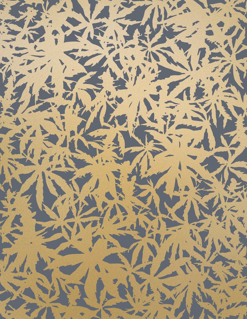 media image for sample wild thing wallpaper in gold on charcoal design by juju 1 257