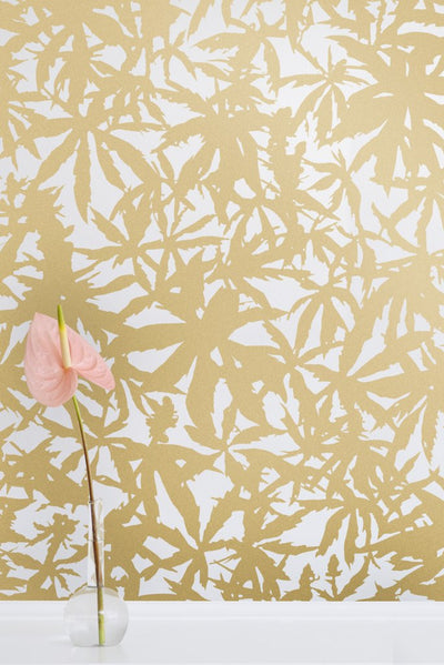 product image for Wild Thing Wallpaper in Gold on Cream design by Thatcher Studio 30