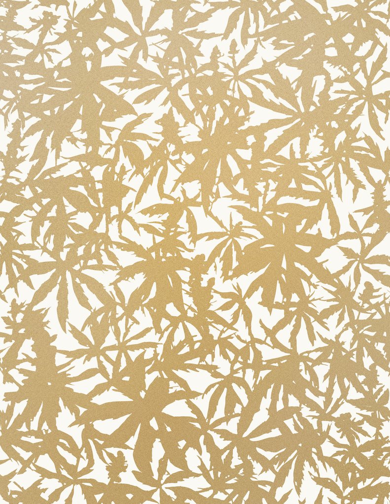 media image for Wild Thing Wallpaper in Gold on Cream design by Thatcher Studio 232