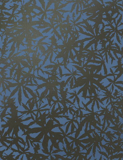 product image of sample wild thing wallpaper in gunmetal on navy design by juju 1 527