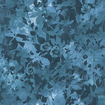 product image for Wildflower Shadows Peel & Stick Wallpaper in Blue and Black by RoomMates for York Wallcoverings 6
