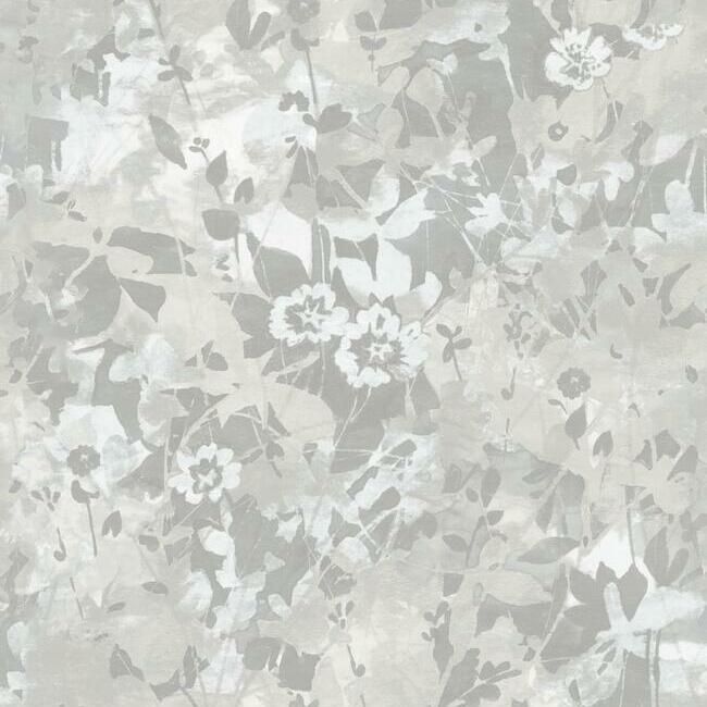 media image for Wildflower Shadows Peel & Stick Wallpaper in Grey and White by RoomMates for York Wallcoverings 259