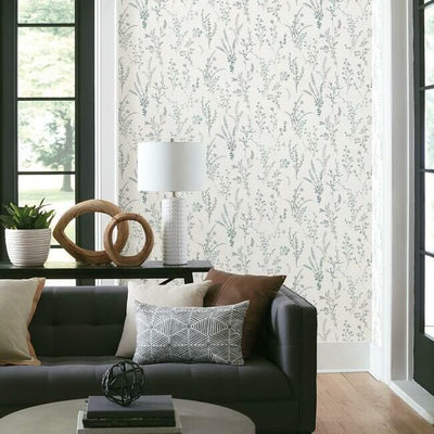 product image for Wildflower Sprigs Wallpaper in Blue and Green from the Simply Farmhouse Collection by York Wallcoverings 43