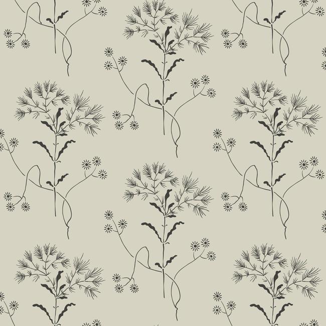 media image for sample wildflower wallpaper in beige from magnolia home vol 2 by joanna gaines 1 243