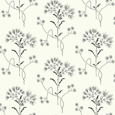 product image of sample wildflower wallpaper in black and white from magnolia home vol 2 by joanna gaines 1 514