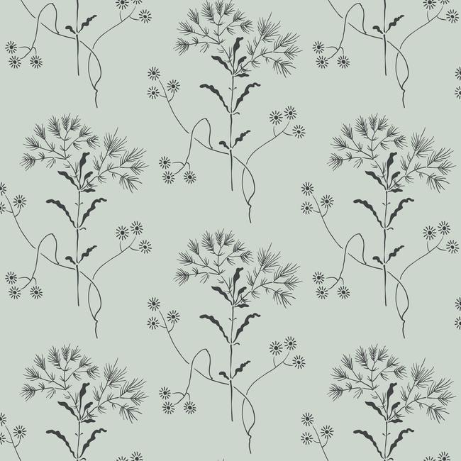 media image for Wildflower Wallpaper in Gray and Black from Magnolia Home Vol. 2 by Joanna Gaines 290