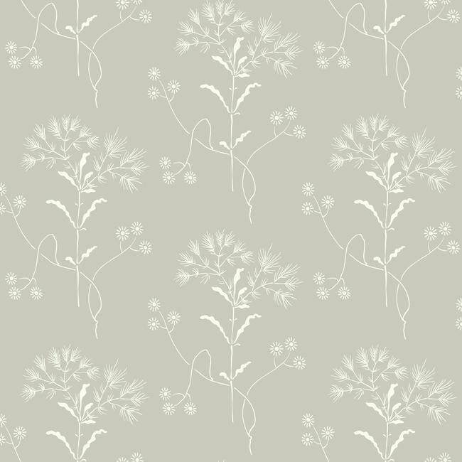 media image for Wildflower Wallpaper in Gray from Magnolia Home Vol. 2 by Joanna Gaines 281