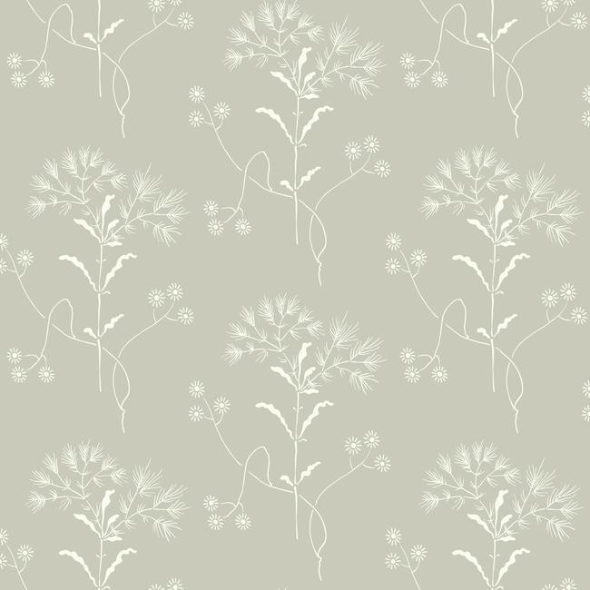 media image for Wildflower Wallpaper in Gray from Magnolia Home Vol. 2 by Joanna Gaines 281