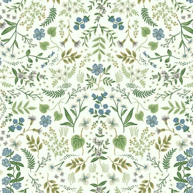 media image for Wildwood Wallpaper in Blue-Green from the Rifle Paper Co. Collection by York Wallcoverings 292