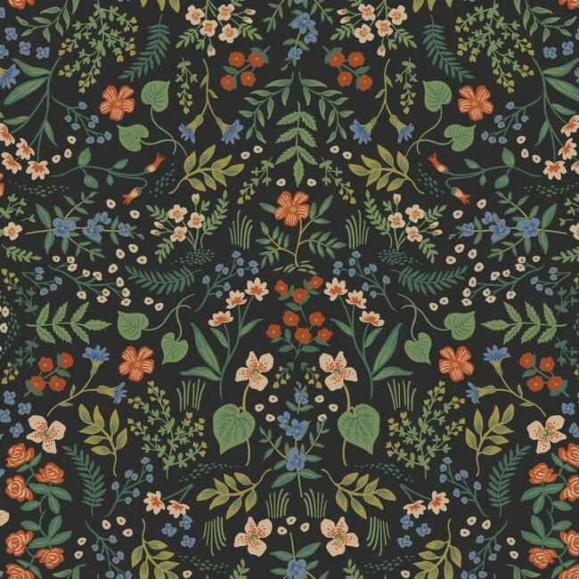 media image for sample wildwood wallpaper in navy from the rifle paper co collection by york wallcoverings 1 285