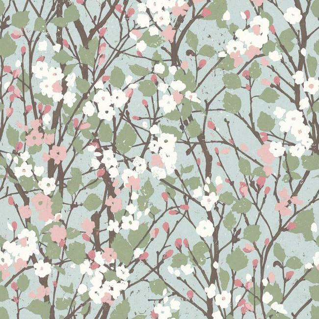 media image for sample willow branch peel stick wallpaper in aqua by roommates for york wallcoverings 1 22