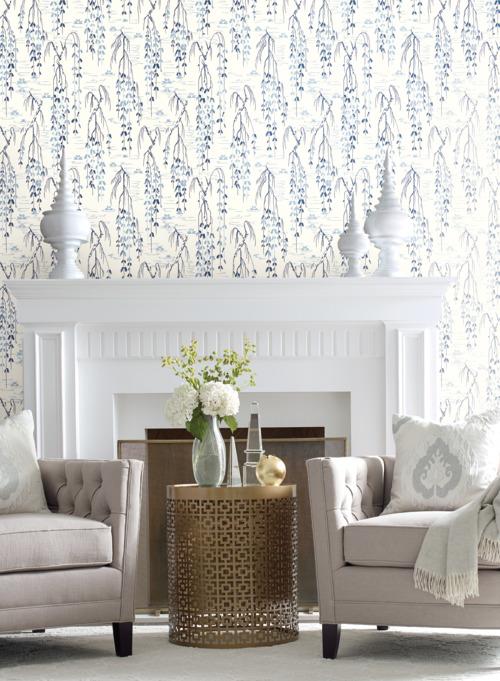 media image for Willow Branches Wallpaper from the Tea Garden Collection by Ronald Redding for York Wallcoverings 250
