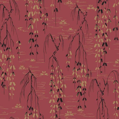 product image for Willow Branches Wallpaper in Red, Black, and Gold from the Tea Garden Collection by Ronald Redding for York Wallcoverings 29