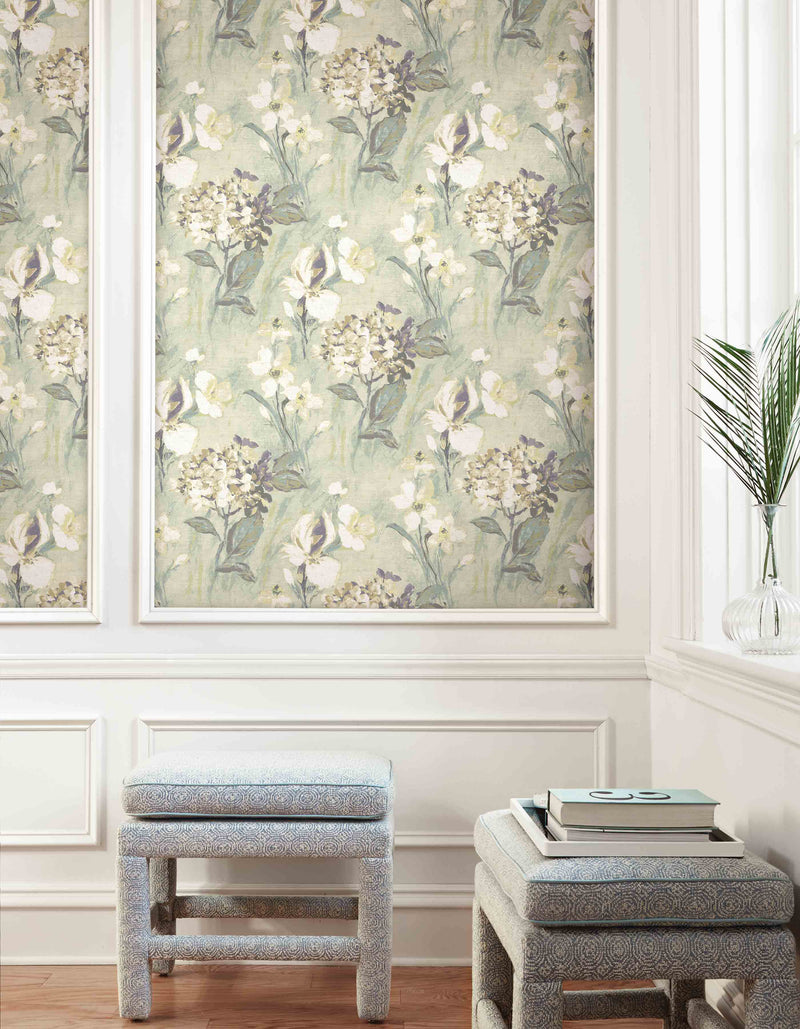 media image for Windblown Florals Wallpaper from the Nouveau Collection by Wallquest 247