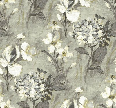 product image for Windblown Florals Wallpaper in Gray Gardens from the Nouveau Collection by Wallquest 90
