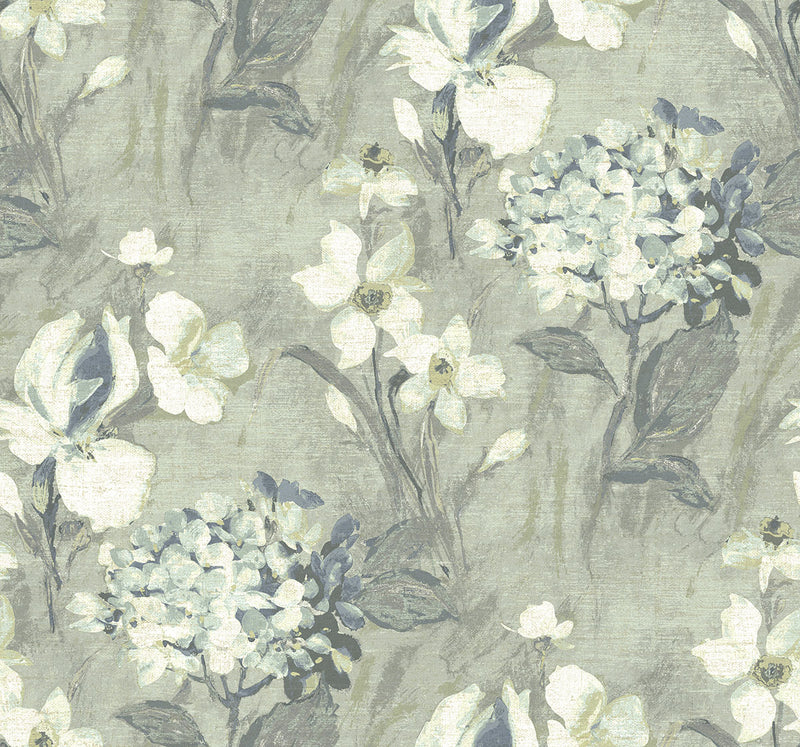 media image for sample windblown florals wallpaper in whisper from the nouveau collection by wallquest 1 221