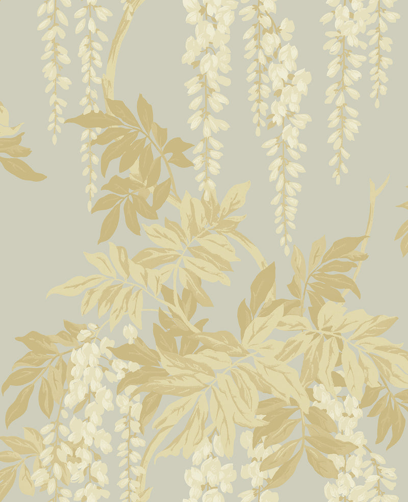 media image for Wisteria Wallpaper in Cream, Taupe, and Bronze from the Watercolor Florals Collection by Mayflower Wallpaper 23