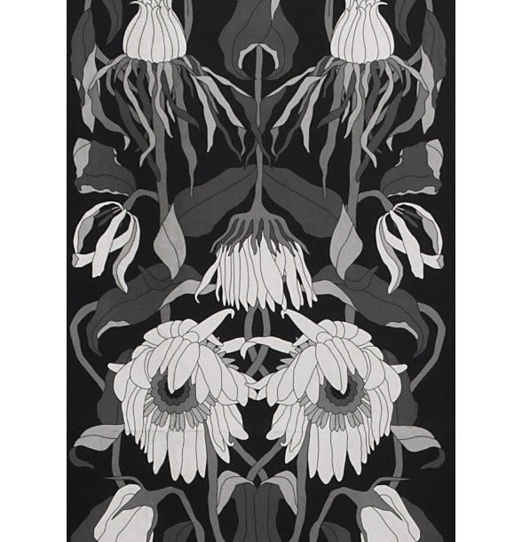 media image for Archives Collection Withered Flowers Wallpaper in Black design by Studio Job for NLXL Wallpaper 271
