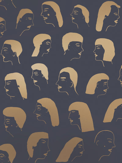 product image of Women Wallpaper in Gold and Charcoal by Thatcher Studio 563
