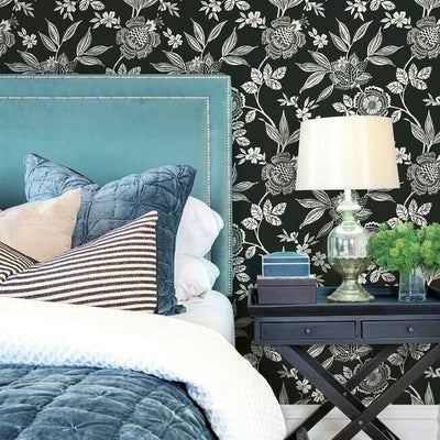 product image for Wood Cut Jacobean Wallpaper in Black and White from the Silhouettes Collection by York Wallcoverings 99
