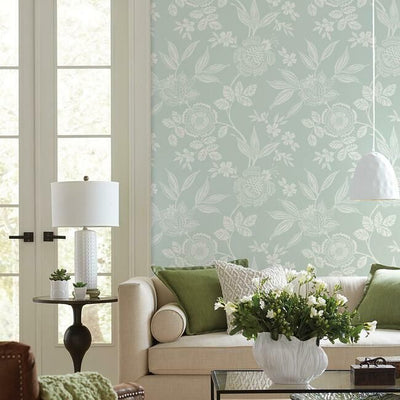 product image for Wood Cut Jacobean Wallpaper in Green from the Silhouettes Collection by York Wallcoverings 0