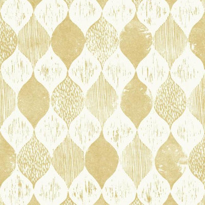 product image for Woodblock Print Wallpaper in Yellow from Magnolia Home Vol. 2 by Joanna Gaines 63