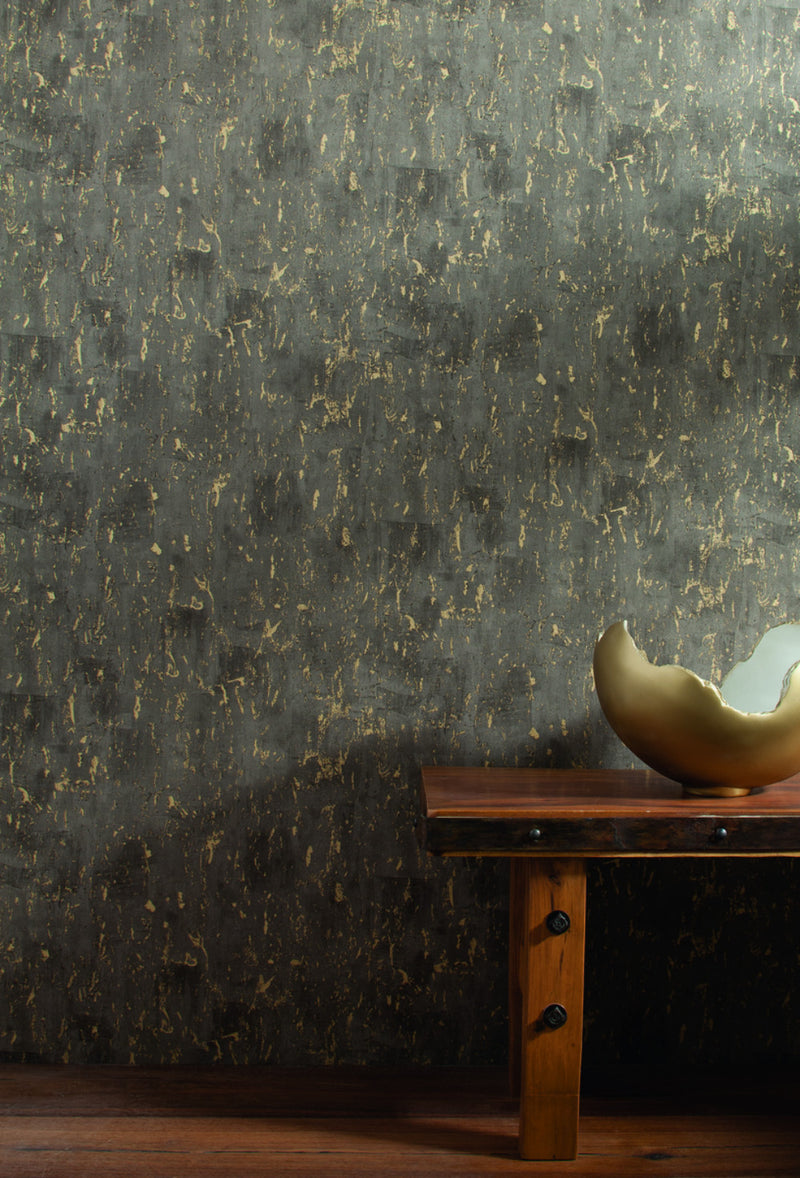 media image for Workroom Wallpaper in Greys and Gold from Industrial Interiors II by Ronald Redding for York Wallcoverings 215
